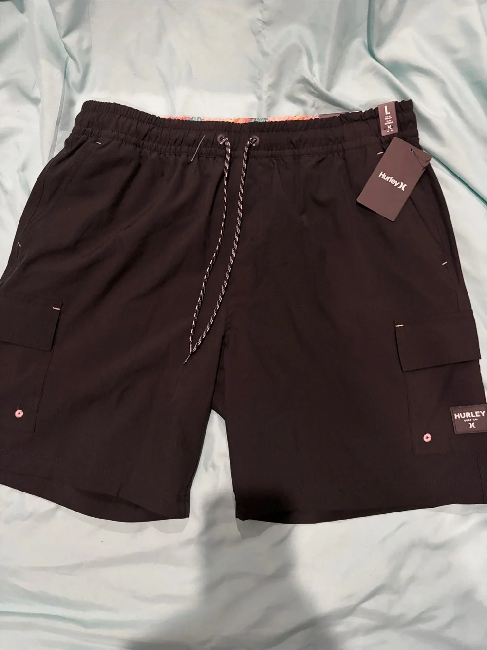 Hurley Men's Black Cargo Swim Trunks